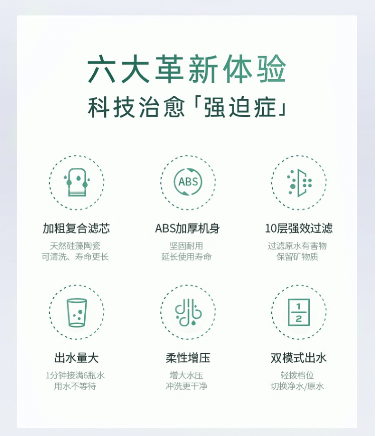 Faucet water purifier, household kitchen tap water filter, faucet type water purifier can clean ceramic filter core pic 4