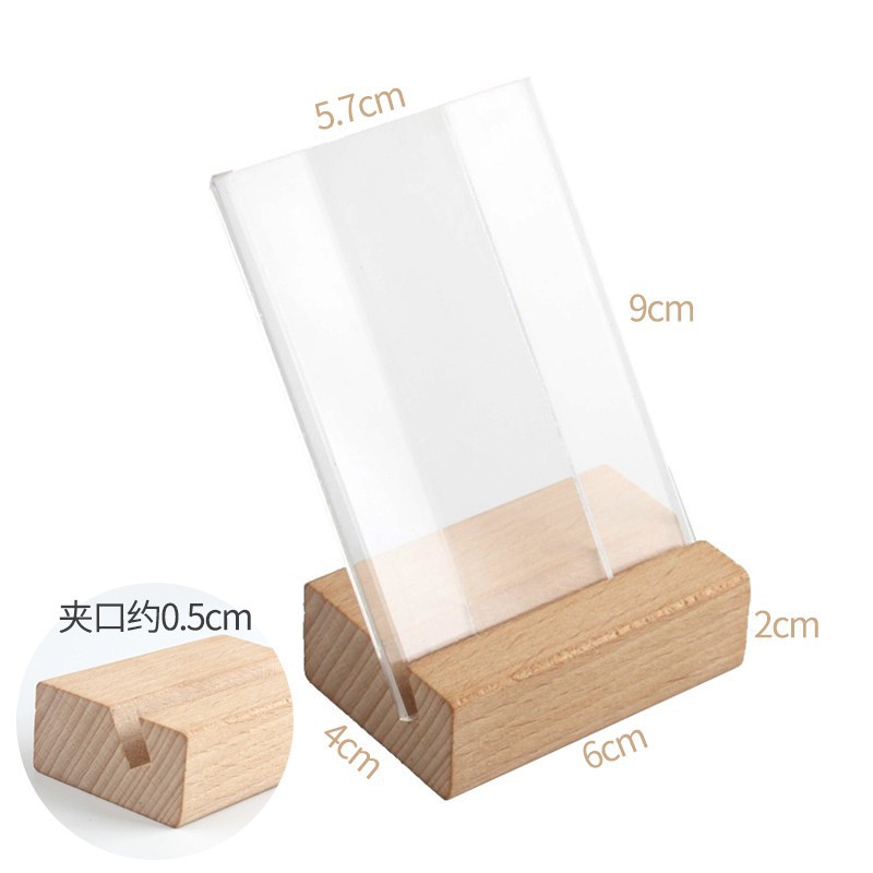 Beech wood label stand, cake baking table, label photo card holder, solid wood base, display stand, solid wood label holder, dessert stand, card upright support, wedding banquet seat, sign display stand, photo note, solid wood stable display, small size pic 5