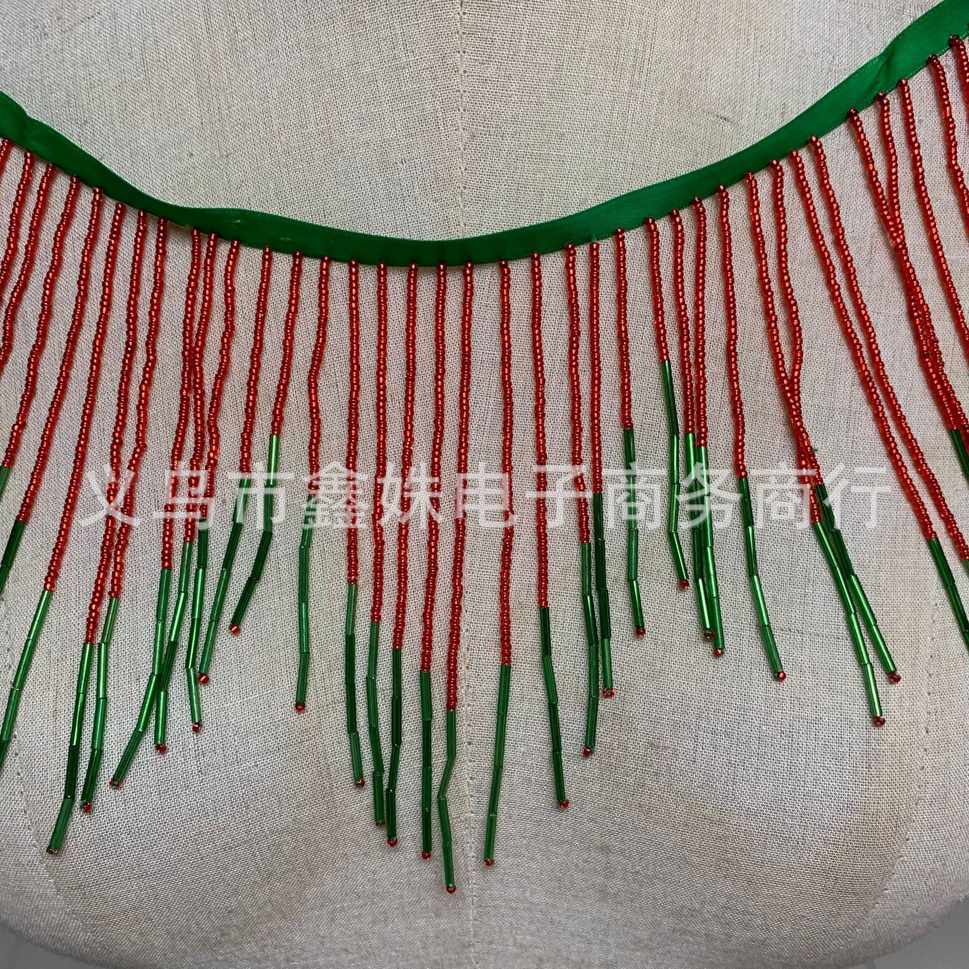 Glass tube, two-color lace, beaded, dance costume, tassel beads, clothing accessories and accessories pic 10