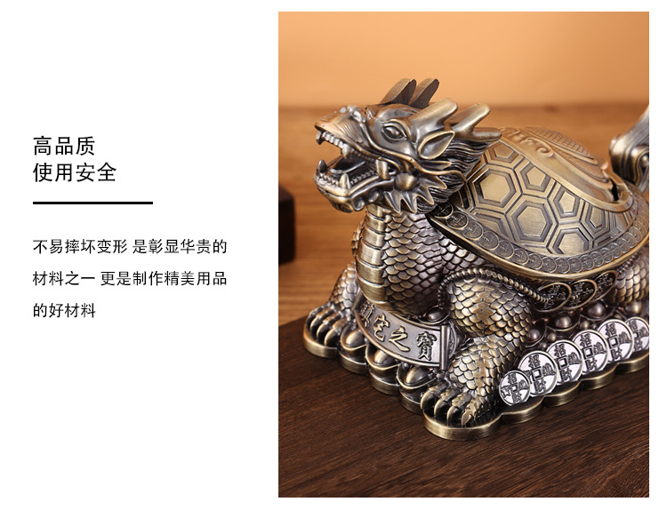 欧式金属大号烟灰缸家用客厅轻奢个性办公室防飞灰带盖烟缸摆件详情7