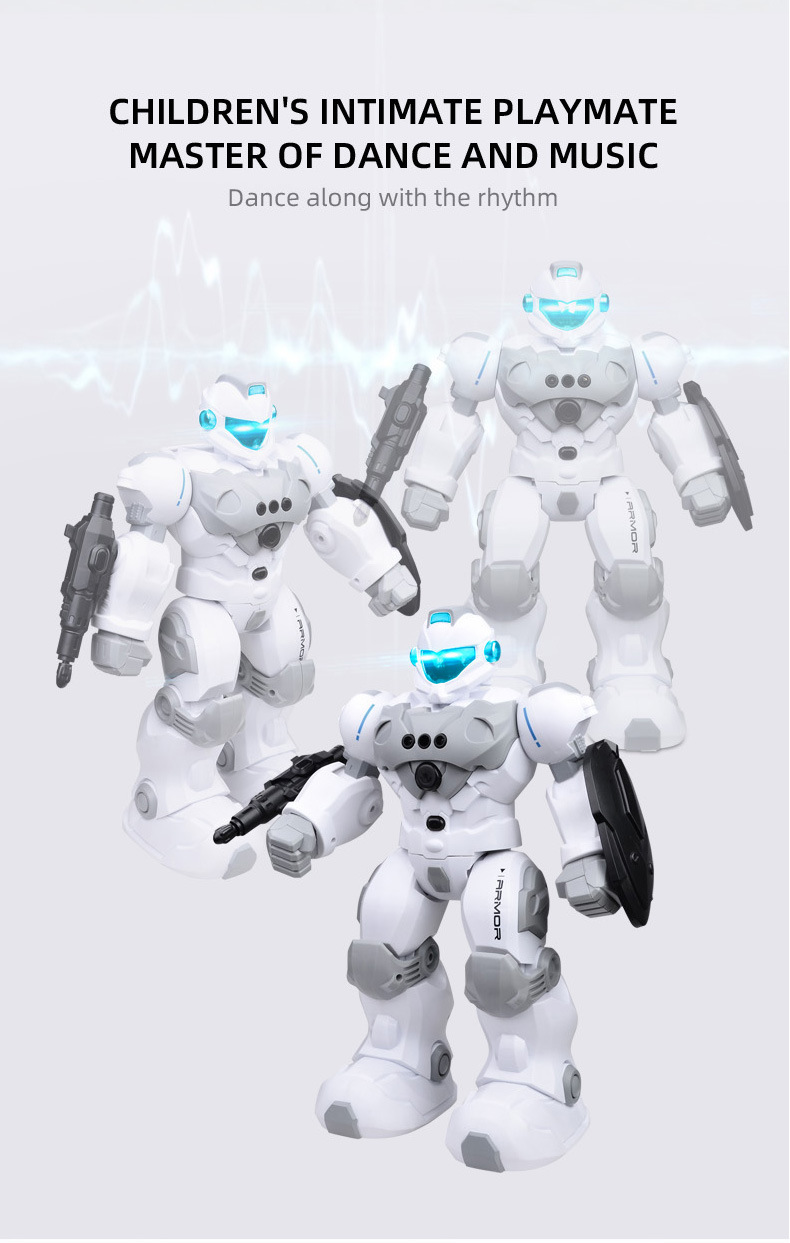 New cross-border programmable robot toy 2.4G wireless remote control gesture-sensing sound and light intelligent police model pic 6