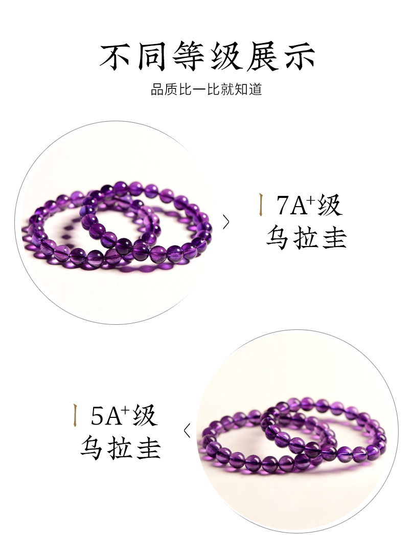 久雅水晶 天然紫水晶散珠 乌拉圭紫水晶半成品 紫色圆珠串珠 批发详情5