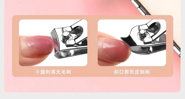 Rose gold nail clippers set, stainless steel nail clippers 18-piece set, nail clippers full set of beauty and manicure care pic 9
