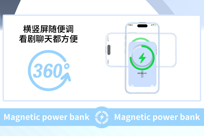 Cross-border best-selling magnetic power bank with built-in wireless charging cable magsafe mini shared fast charging mobile power bank pic 15