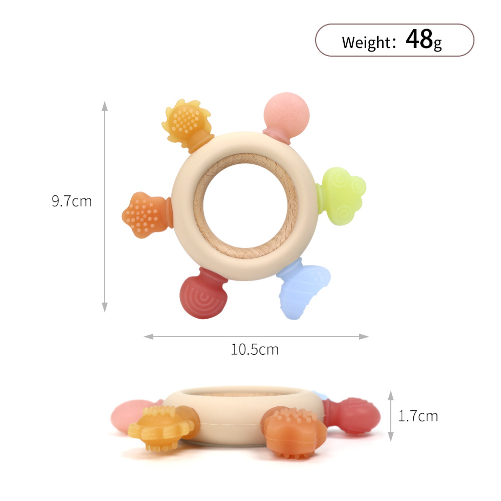 The new cross-border baby teething toy is a chewable silicone soothing and biting fun toy for babies to teething with six fingers pic 7