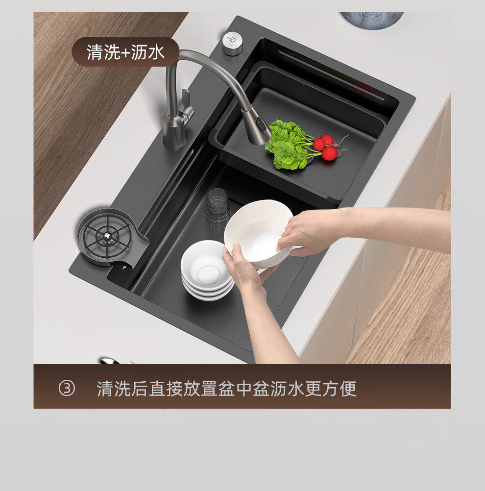厨房洗菜盆加厚304不锈钢水槽大单槽多功能家用手工洗碗槽台下盆详情10