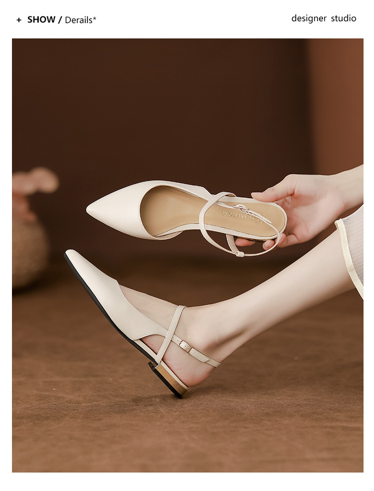 女鞋夏季女2025法式不累脚单鞋舒适平底气质后空包头凉鞋女时尚详情14