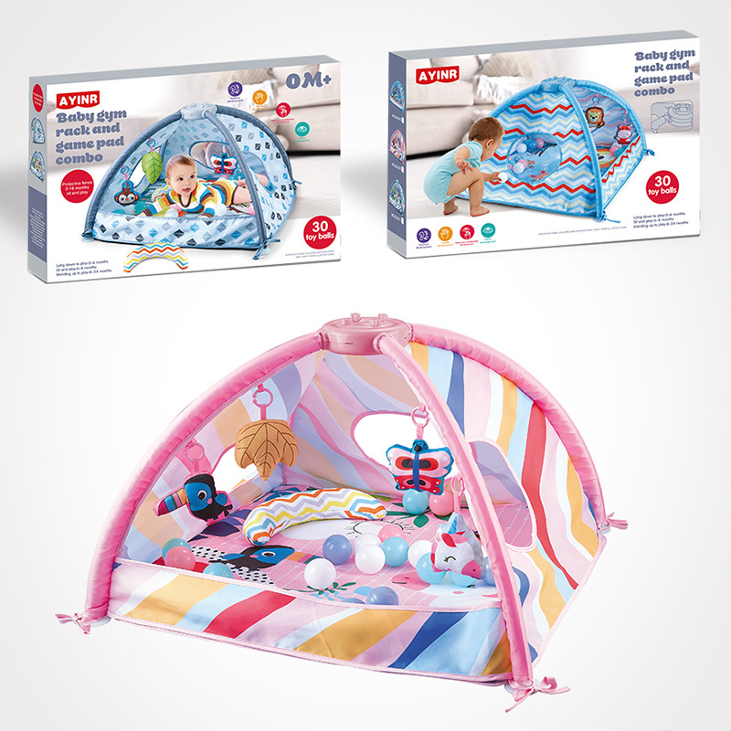 New baby fitness frame, ocean ball pool play mat, baby crawling carpet, foldable music interactive toy pic 5