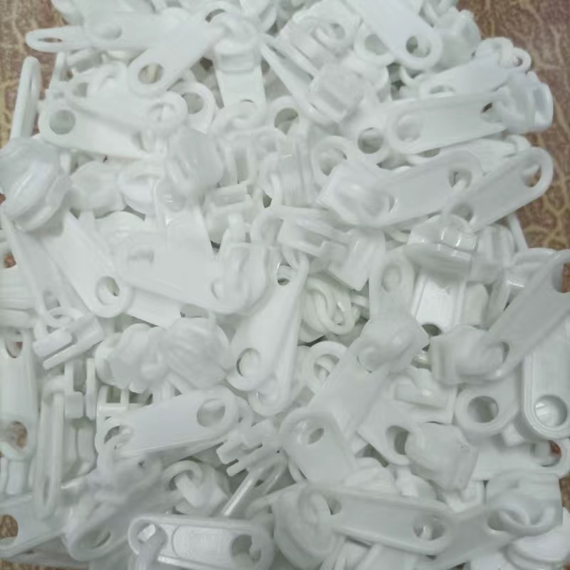 3号5号尼龙齿塑料拉头 过安检拉链头 尼龙塑料双面拉锁头黑色白色详情7