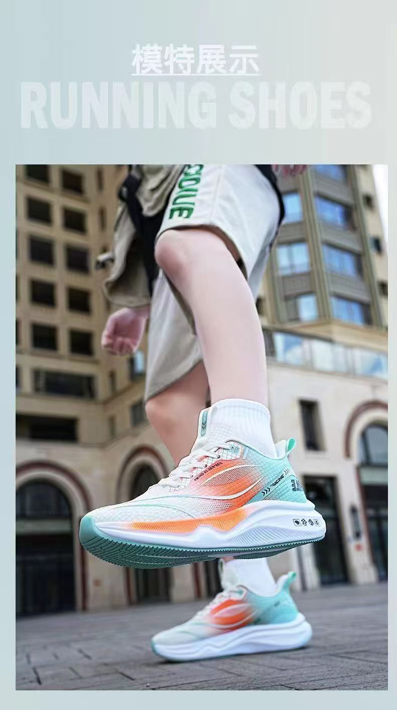 跨境批发男鞋潮流新款跑步鞋百搭户外男士运动鞋时尚网面透气鞋子详情9