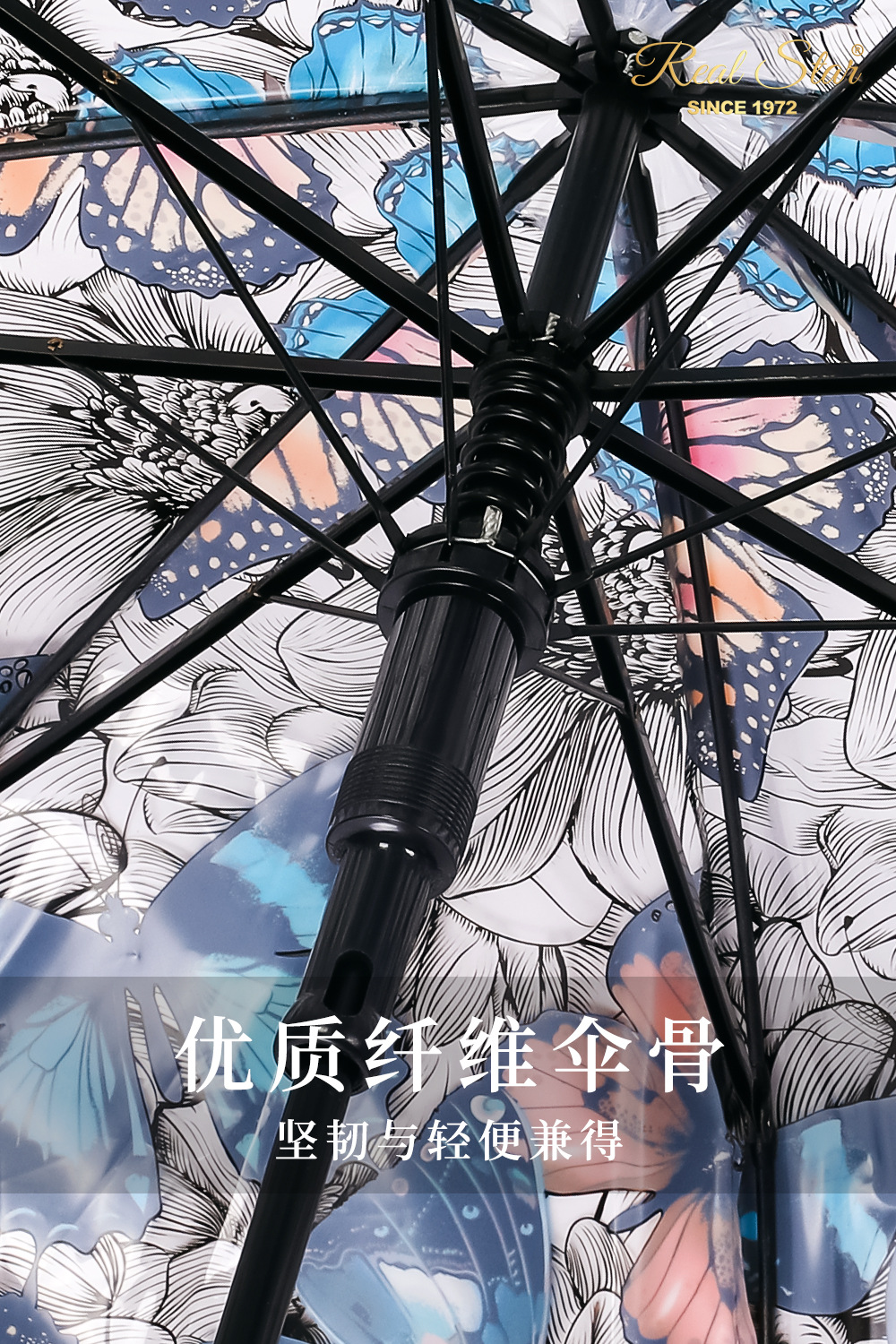 RST墨西哥风格蝴蝶伞彩色透明阿波罗鸟笼伞时尚创意伞具详情11