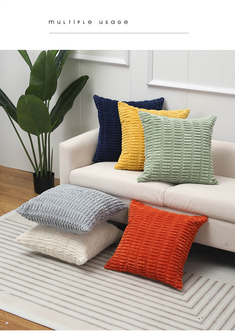 Corduroy wheat ear grain pillowcase, ins plush corn kernel pillow, sofa headboard, waist pillow, living room and bedroom cushion pic 11