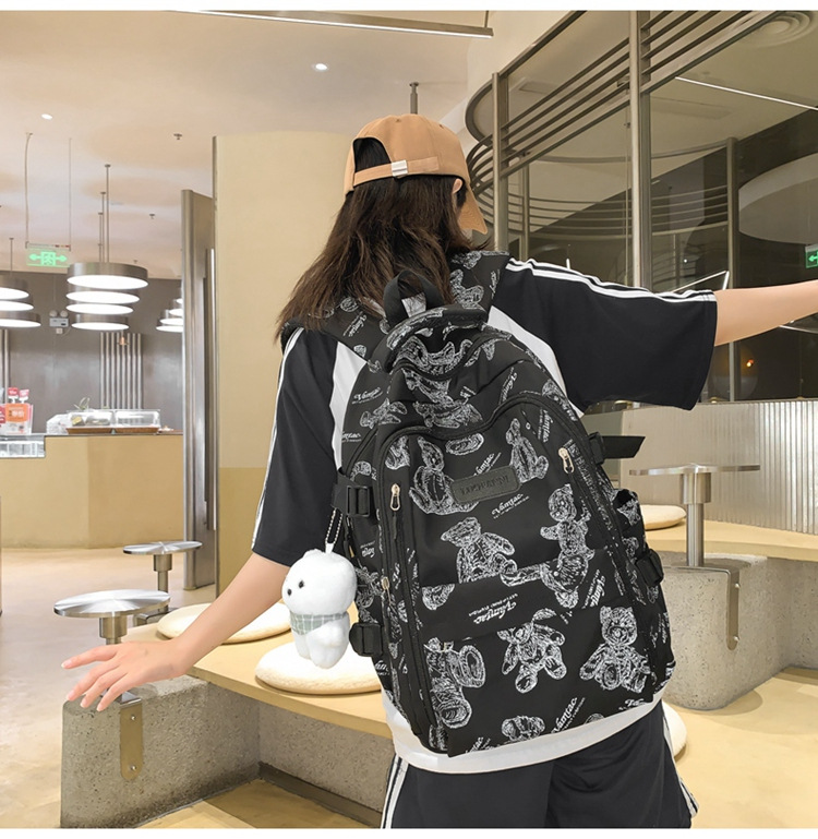 新款潮牌韩版书包女大容量中学生双肩包清新甜美休闲旅行双肩包详情14