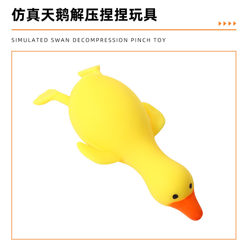 Big white goose flour duck stress-relieving toy, cute rubber slow-rebound duck, popular cartoon stress-relieving toy wholesale pic 4