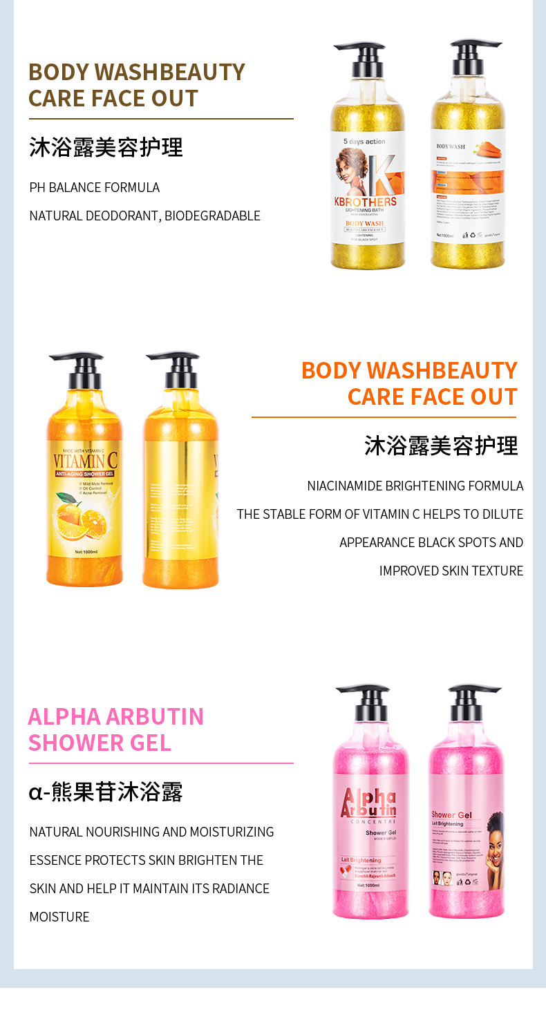 Foreign trade all-English cross-border fragrance Body Wash, perfum-based body Wash, long-lasting fragrance arbutin body wash pic 5