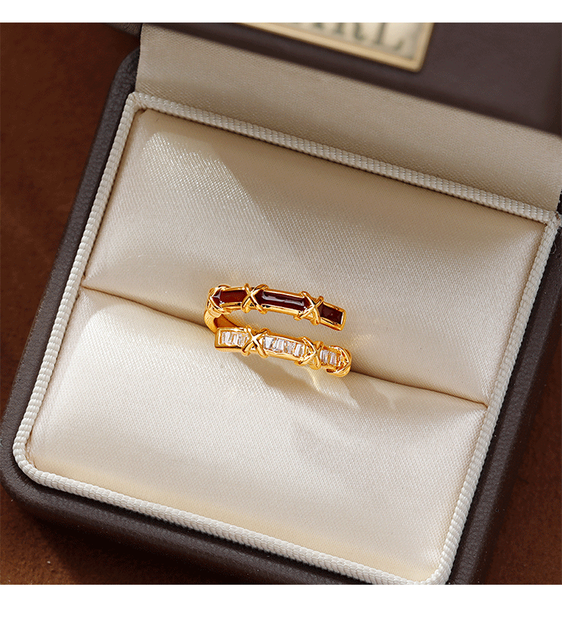 Hyacinth ankola esmalte rojo goteando anillo de aceite mujer lujo ligero ajustable sensación superior anillo de dedo índice diseño de nicho anillo de dedo versátil pic 2