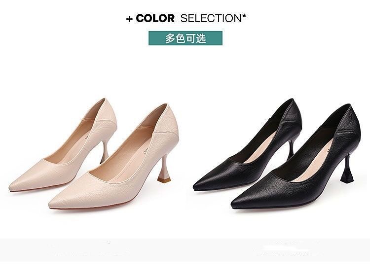高跟鞋2024韩版浅口职业工作鞋两穿细跟尖头春秋季百搭单鞋女潮详情18