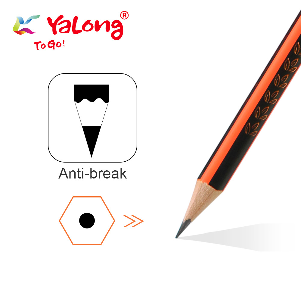 Yalong high-quality poplar wood student HB standard pencils, 12 pieces per set with eraser pic 3