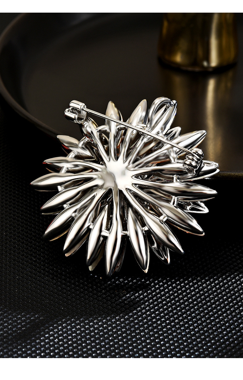 欧美精致重工太阳花胸针镶钻超闪锆石复古植物花卉胸花配饰详情17