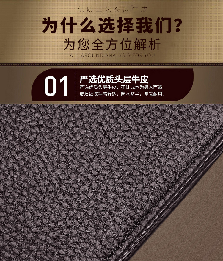 外贸男士短款真皮钱包加围大容量带拉链男式钱夹头层牛皮软皮夹子详情14