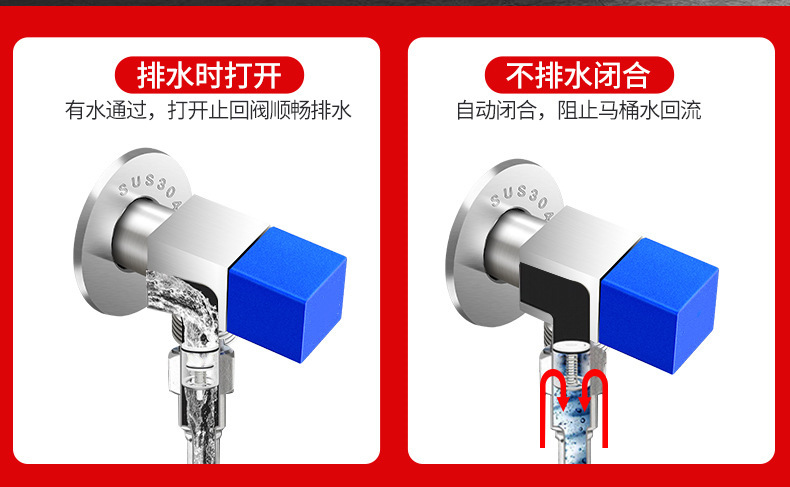 全铜三角阀冷热水止回阀防倒流角阀马桶止逆阀开关家用单向止回阀详情7