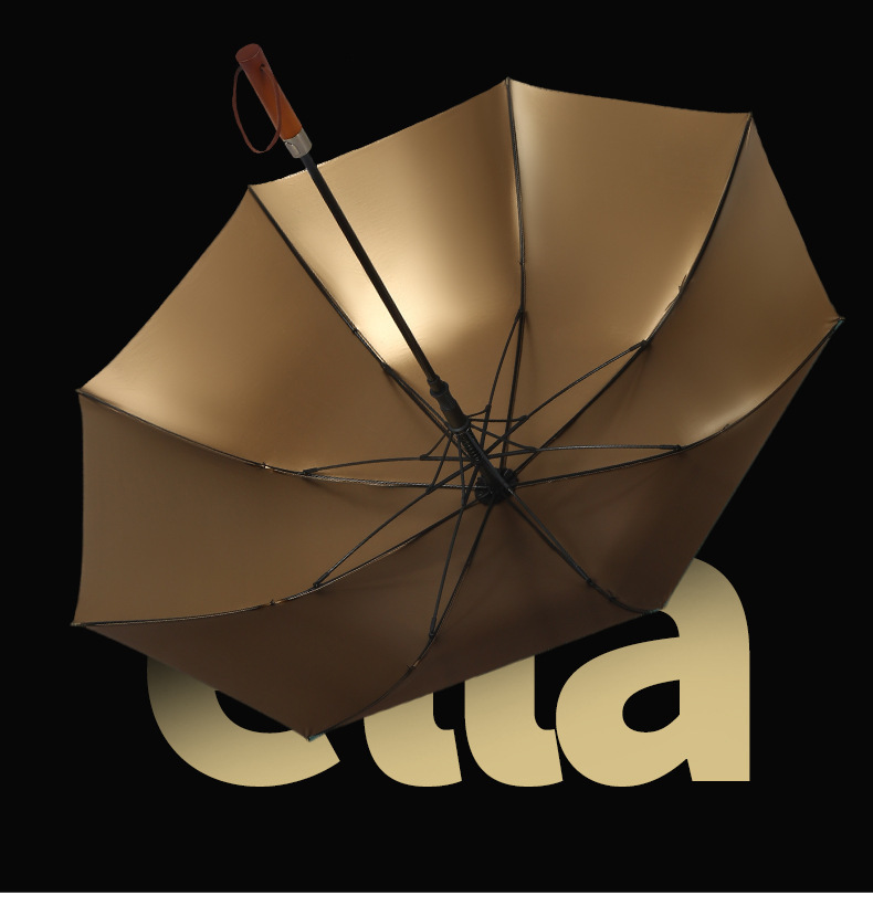 厂家直销高端黑胶木柄伞直杆雨伞男士商务伞高尔夫礼品伞晴雨两用详情5