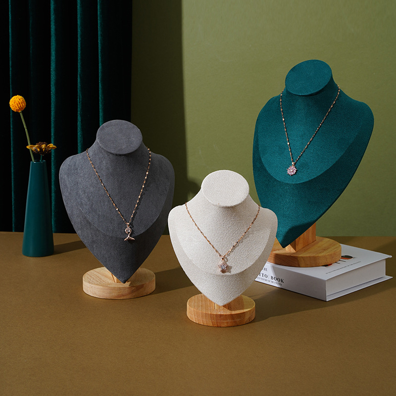 Guiwa solid wood model portrait necklace display stand, jewelry stand, accessory stand, necklace pendant display and storage pic 3