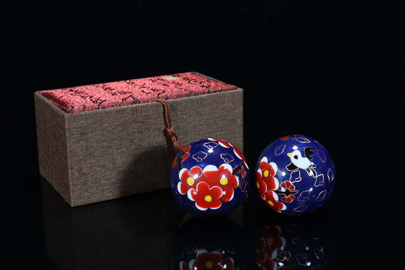 Premium gift box set of Beijing Cloisonne handball outer craft cultural gift Cloisonne low-temperature fitness ball pic 15