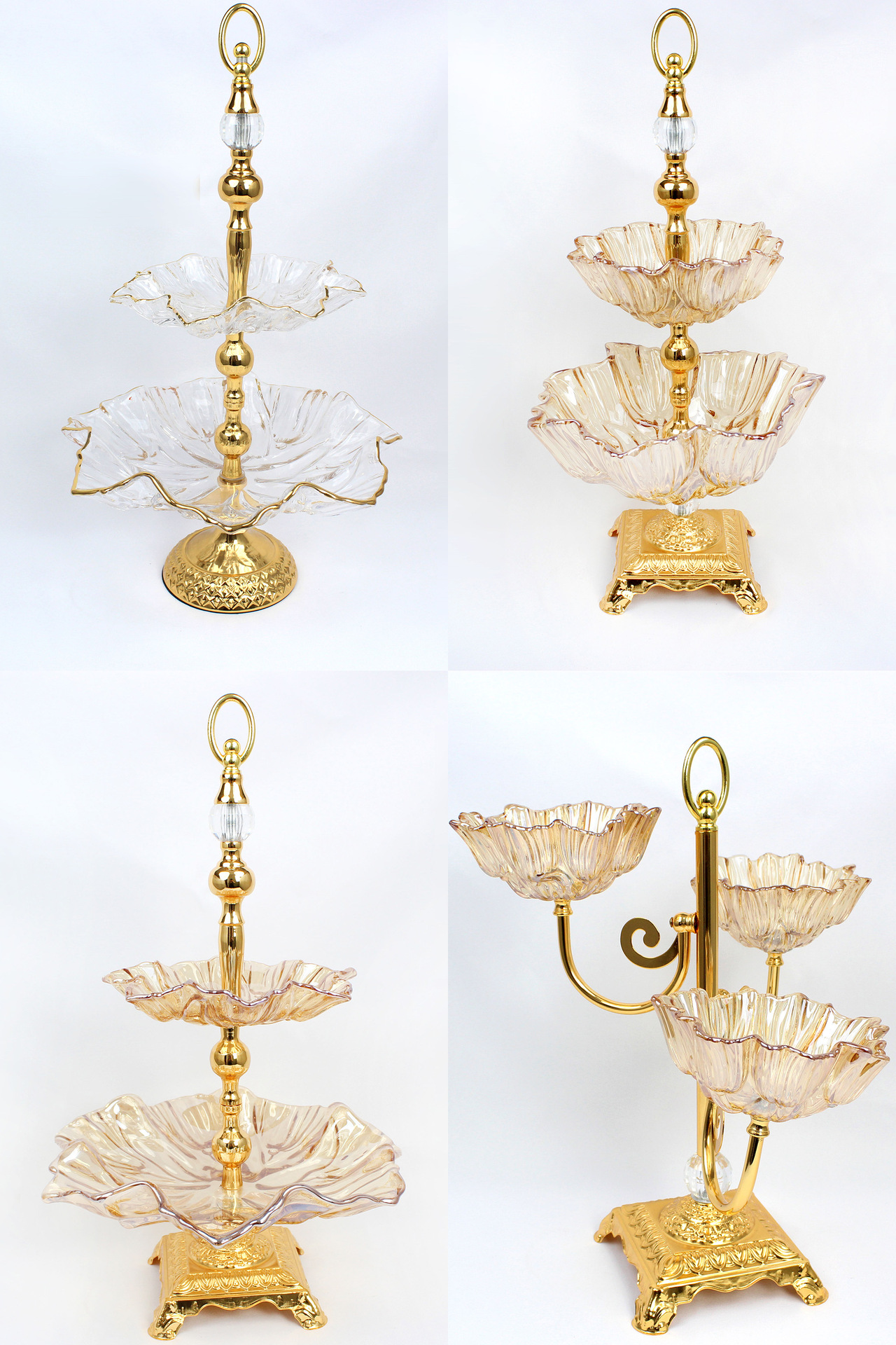 厂家爆款玻璃水果盘创意果斗家居欧式郁金香干果斗KTV零食碟摆件详情6