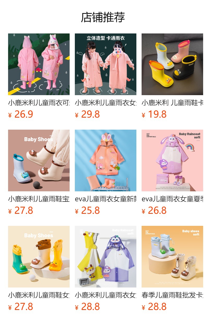 儿童雨衣女童学生男童户外加厚女幼儿园便携女款雨披宝宝雨衣批发详情1