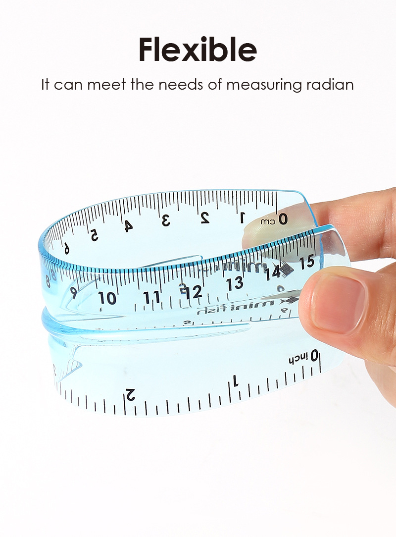 跨境外贸套装尺15cm软套尺学生彩色学习用品文具软尺子四件套批发详情4