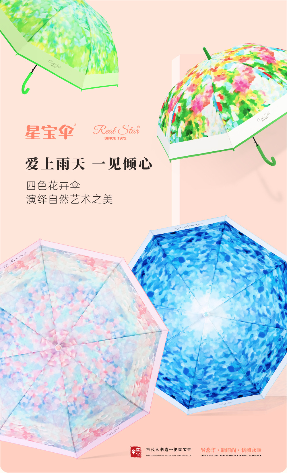 新款长柄塑料伞数码印刷彩色直把塑料雨伞非折叠自动开POE伞面EVA详情2