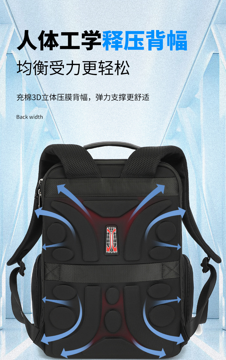 批发跨境总裁双肩包背包电脑包商务通勤大容量出差旅行包学生书包详情17