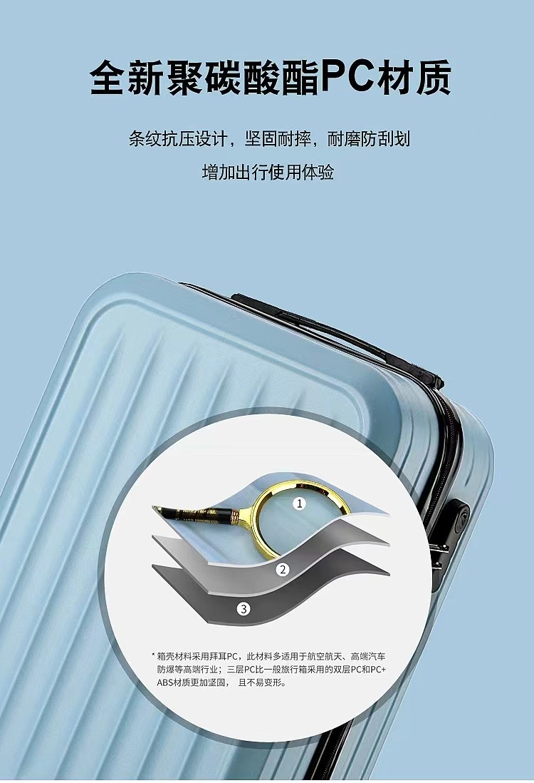 包郵20寸磨砂面拉杆箱密碼鎖小行李箱出行節日活動送禮品包郵详情6
