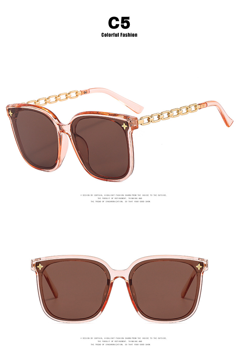 2022 New style sunglasses for women, high-end Instagram-popular sun protection sunglasses, large frame round face slimming glasses for men pic 13