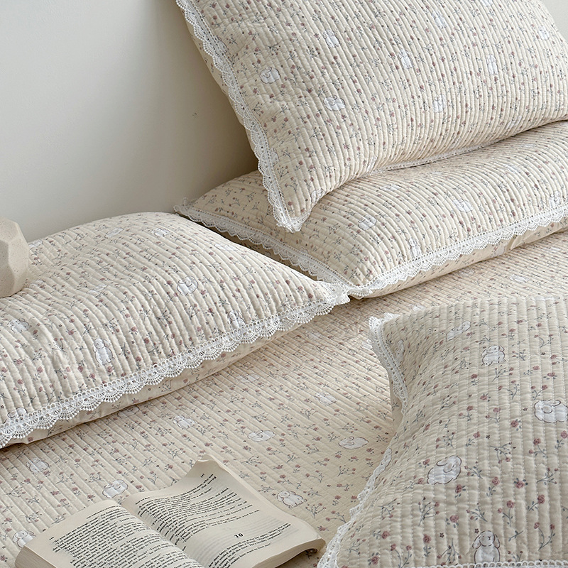 Lisa series, a three-piece set of all-cotton high-temperature sand-washed cotton bed cover, is skin-friendly, breathable and suitable for all seasons pic 9