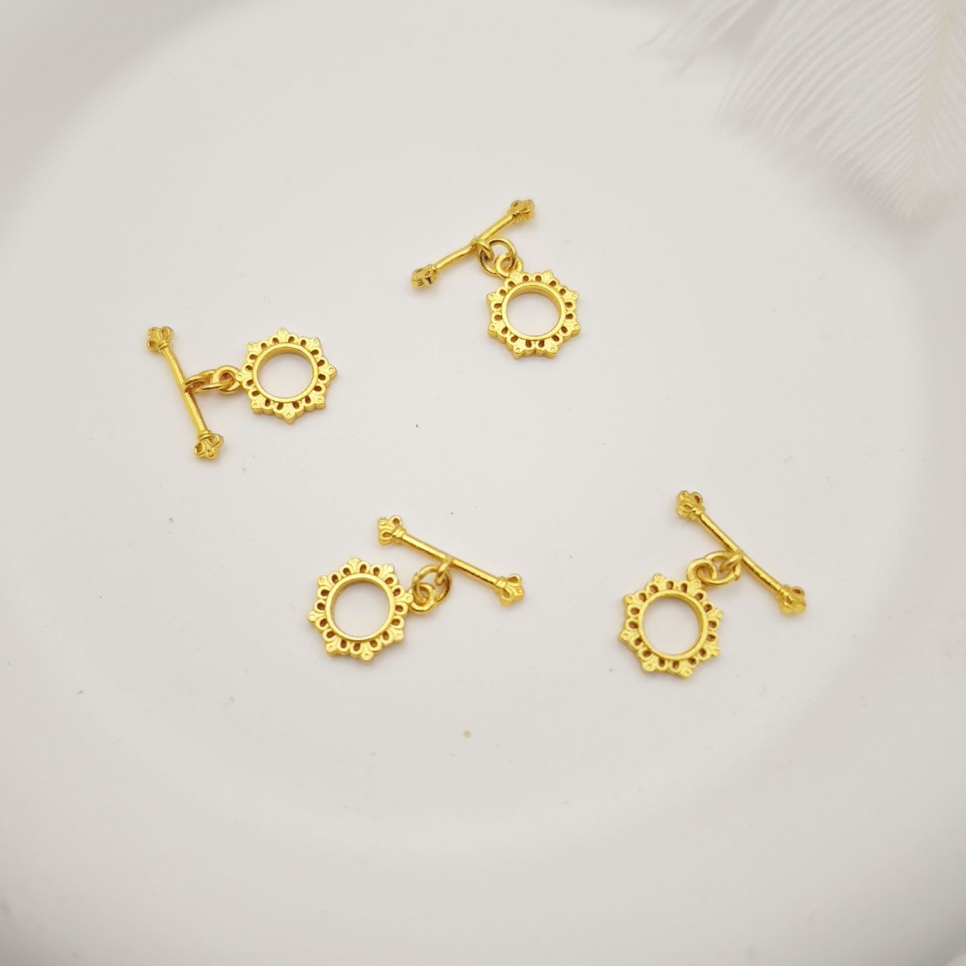 Color-preserving pure copper plated with ancient gold OT clasp necklace, bracelet, and end connection clasp diy accessory factory pic 11