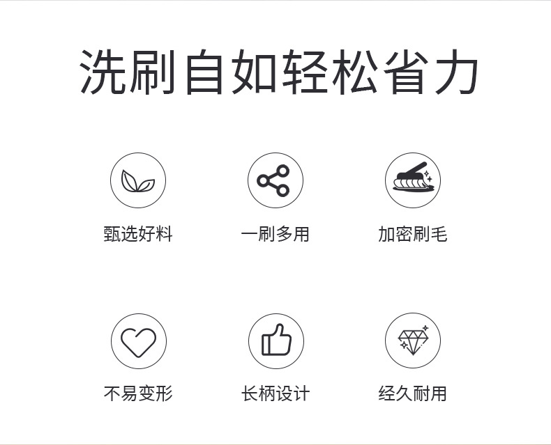 鞋刷家用洗鞋刷子刷鞋洗衣服塑料多功能板刷不伤鞋专用硬软毛长柄0876详情2