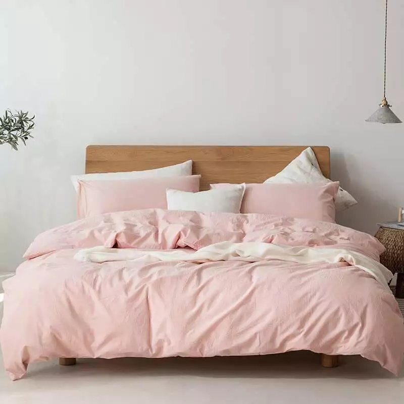 Muji pure cotton washed cotton four-piece set, Class a baby and mother grade bed sheets and duvet covers, all-cotton light luxury high-end bedding pic 45