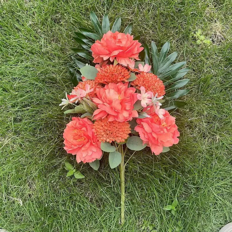 高端清明节冬至仿真假花礼堂跨境外贸批发白色葬礼人造仿真墓地花详情8