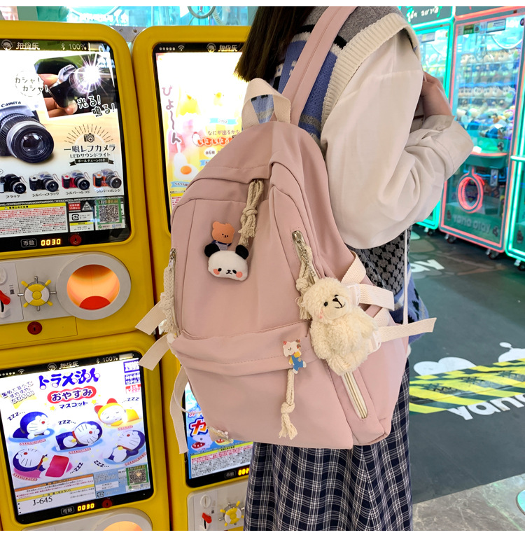 2024新款书包女生韩版高中生初中生双肩包可爱大容量ins简约书包详情24