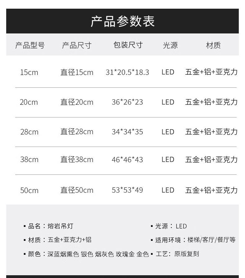 熔岩吊灯设计师复式楼loft楼梯灯别墅跃层客厅挑空餐厅吧台吊灯详情21