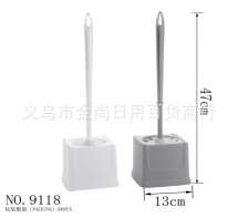 Light luxury toilet brush, household long-handled wall-mounted round head cleaning brush with base, bathroom toilet brush without blind spots pic 6