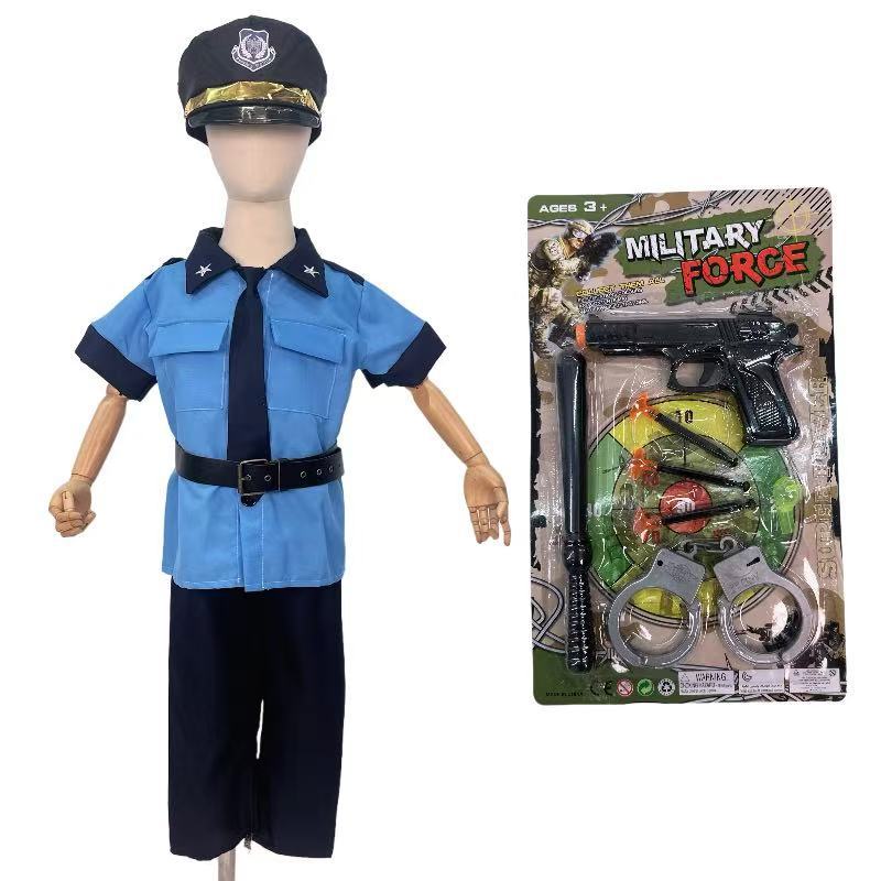 万圣节服装儿童警察角色扮演警察服装表演化妆舞会外贸热销COS详情2