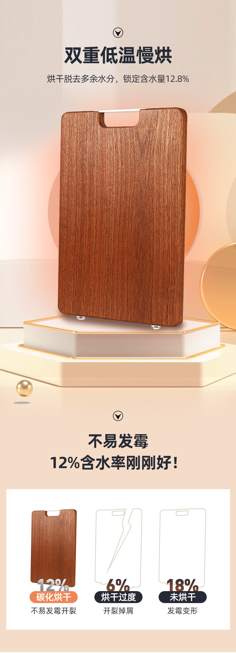 乌檀木菜板实木整木方形耐砍耐剁案板双面切菜板厨房砧板切菜板详情5