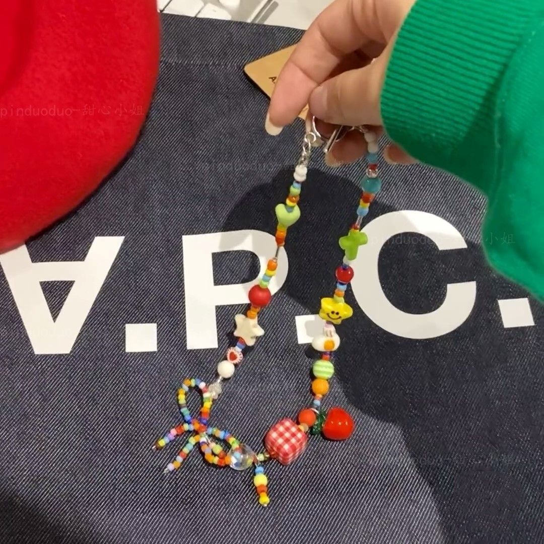 Fun and sweet girl, colorful Apple Paradise necklace, sweet and cool girl style, high appearance level, beaded collarbone chain new style pic 6