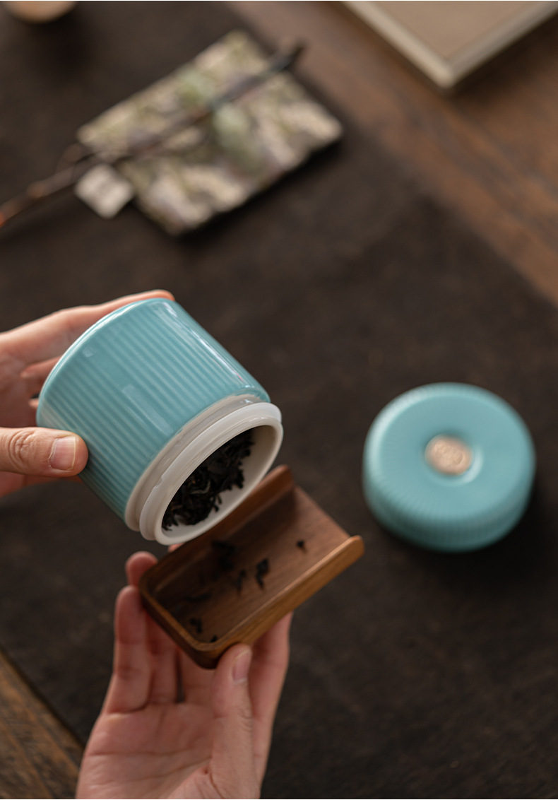 致和茶叶罐小号陶瓷高档时尚罐子茶仓密封罐药材存储通用加印logo详情10