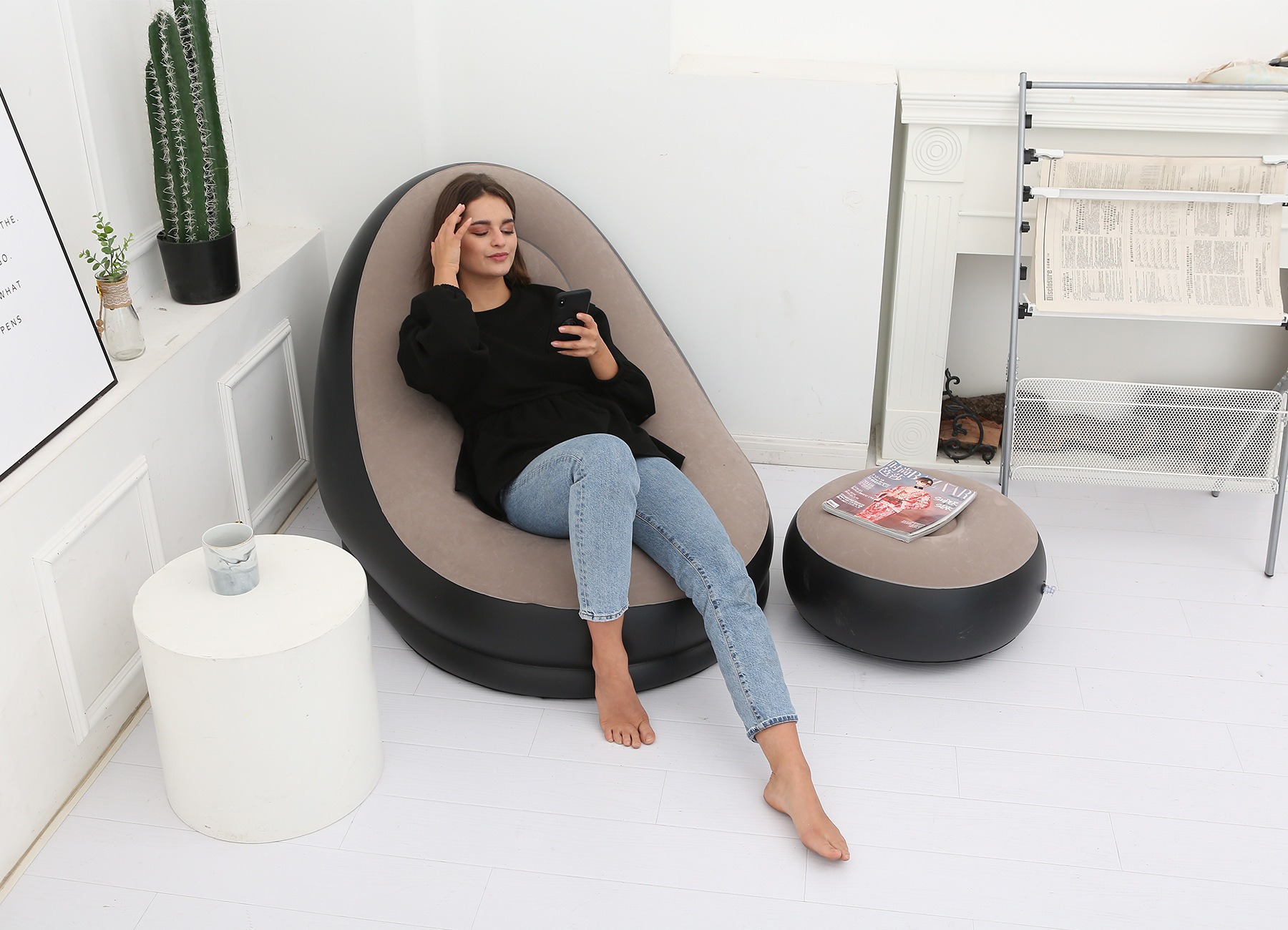 厂家批发多功能充气组合沙发单人沙发床懒人沙发午休躺椅详情23