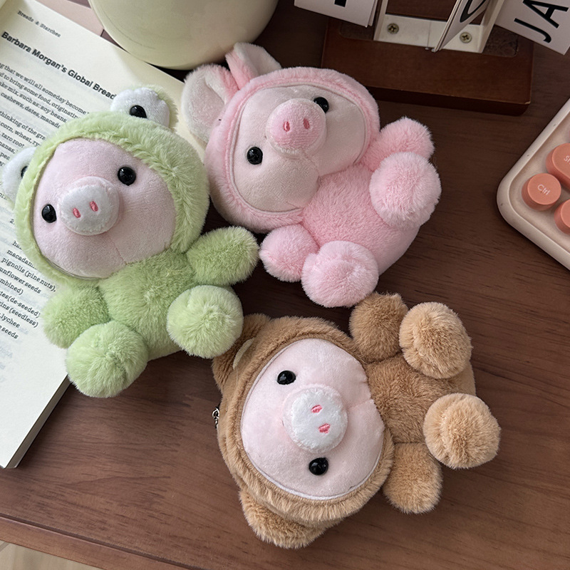Cute little pig costume dolls, plush toys, little rabbit pendants, keychains, schoolbags, hanging decorations, piggy dolls, frogs pic 7