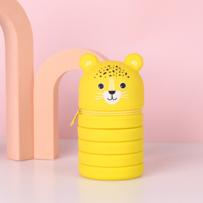 学生笔袋文具硅胶笔袋卡通可伸缩笔筒文具学习用品厂家批发可定详情29